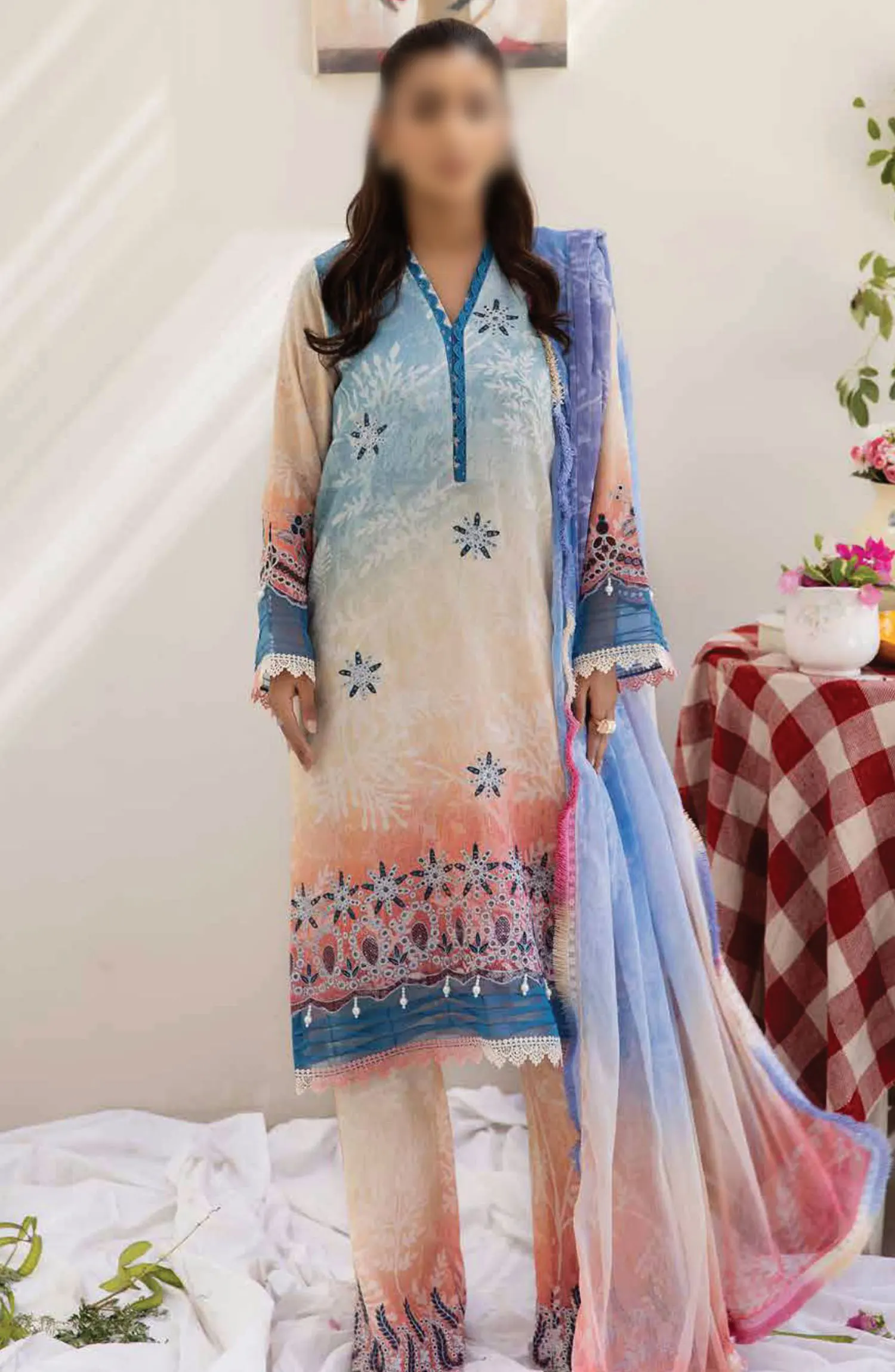 Afreen Embroidered Chikankari Lawn Collection 2024 - AF - 100