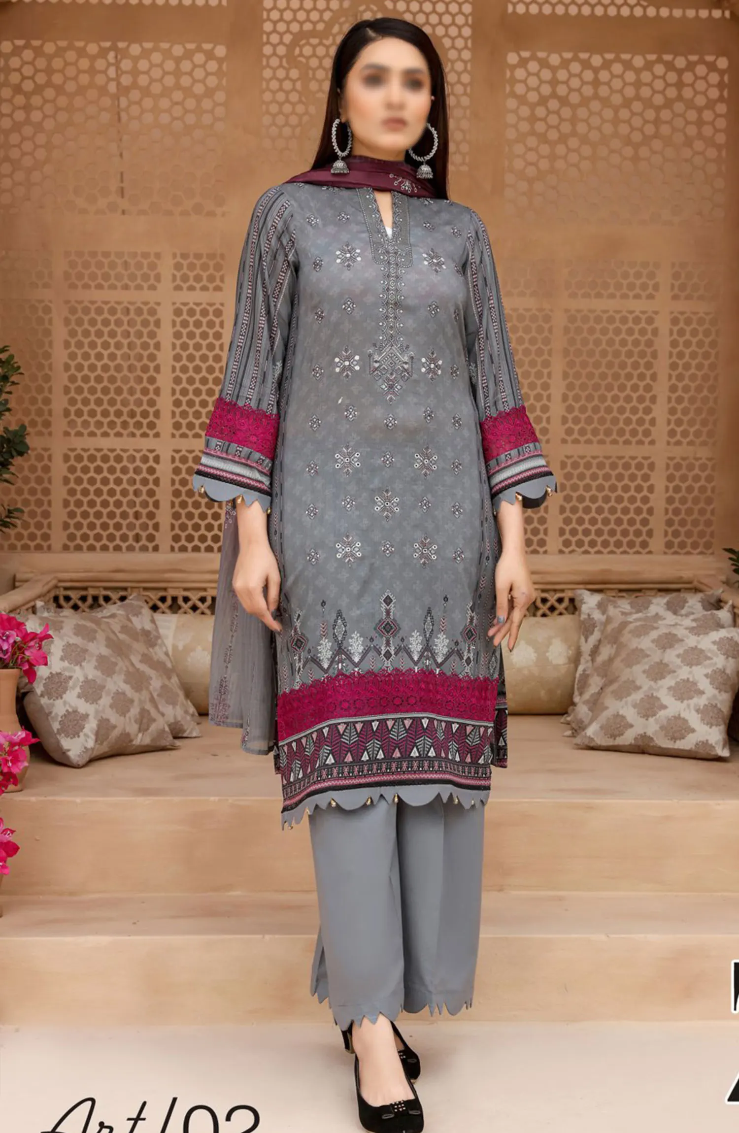 Digital Print and Embroidered Lawn Collection Vol 02 - ART-02