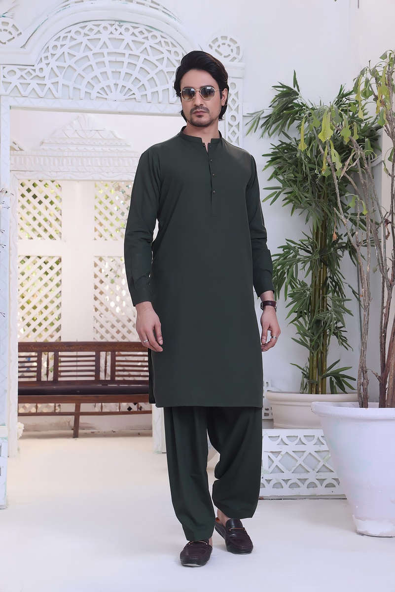 Basil Green TGM Eid Waist Coats 3 pcs Collection