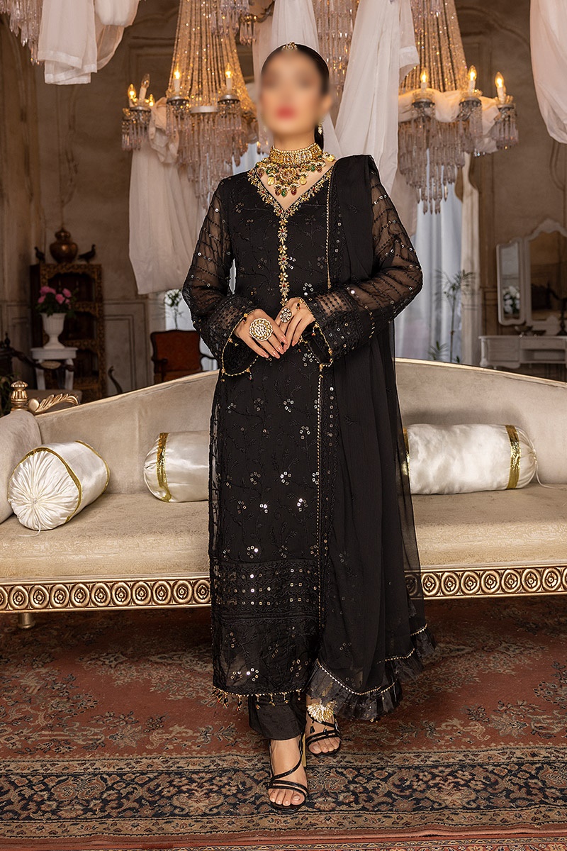 Merakish Unstitched Luxury Formal Collection 2023 - Black Orchid