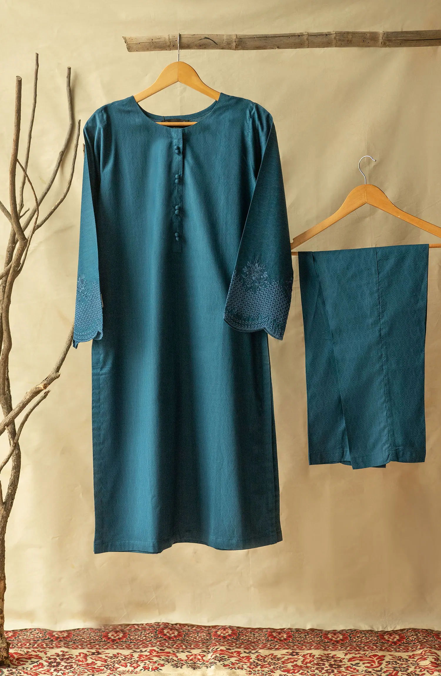 Amna Khadija Monzene Pret Collection 2024 - Blue Emb Separates