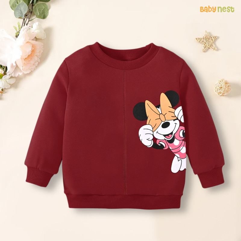 Minnie Mouse Character Printed Full Sleeves Sweatshirt for Kids