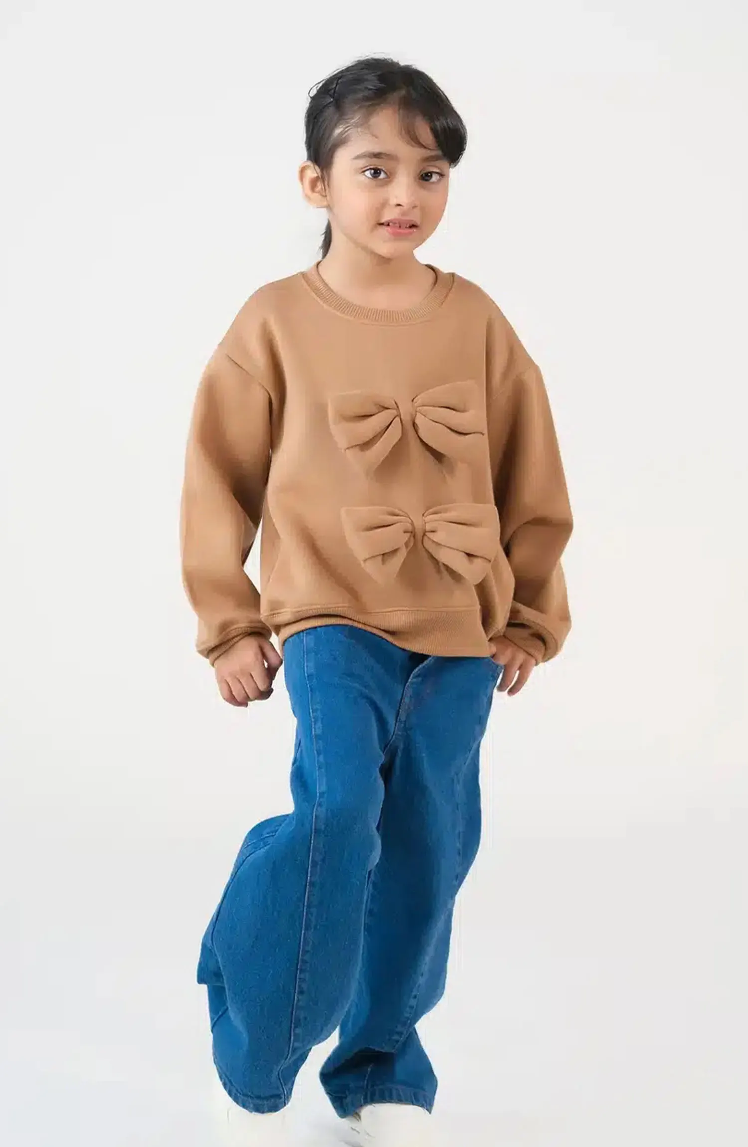 Sprinkles Kids Winter Collection - Bow Charm Sweatshirt – Coffee Brown