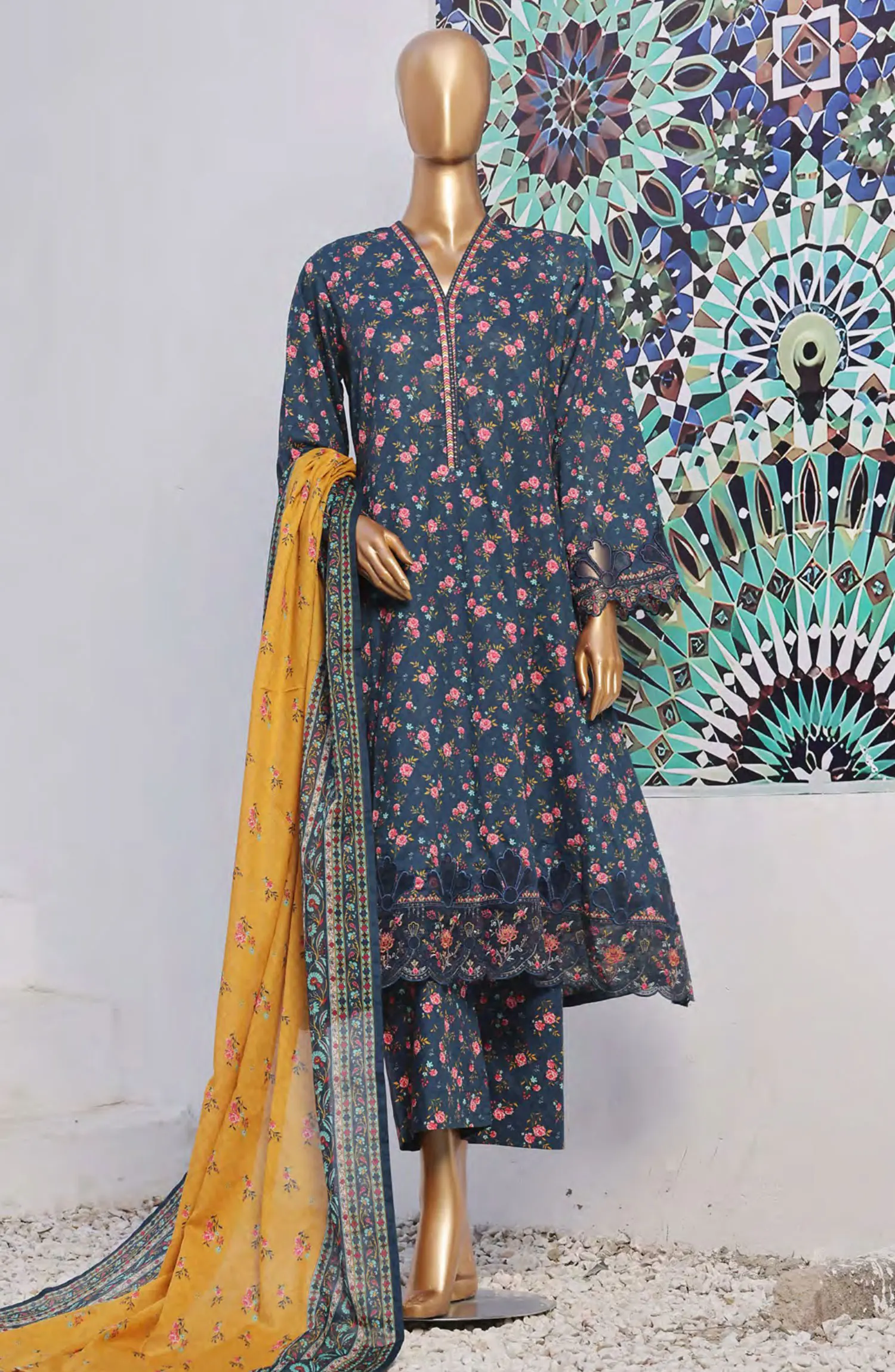 Bin Saeed Lawn Embroidered Frock Collection 2024 - BSELSC 07