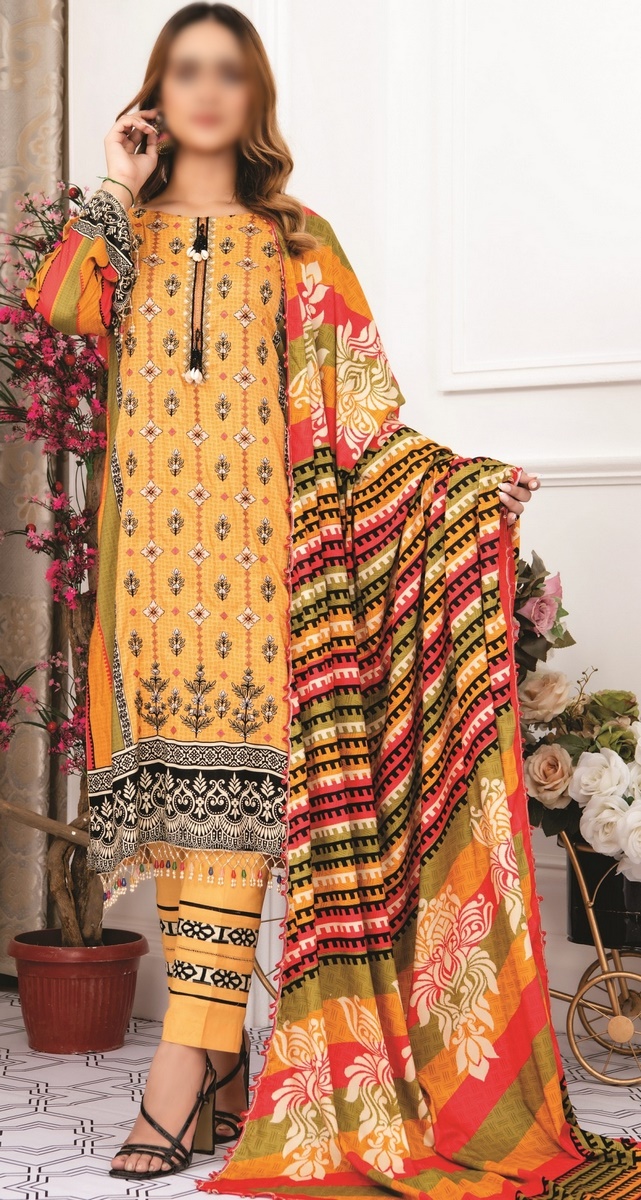 Amna Khadija Creation Digital Printed and Embroidered Linen Collection CDP 06