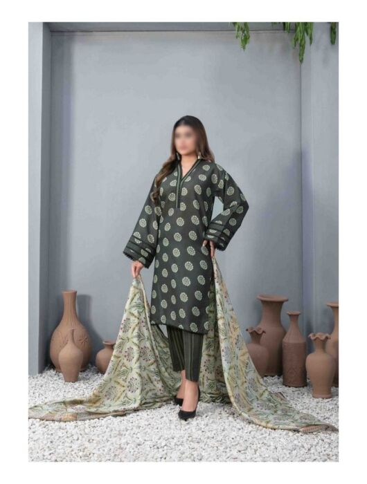 D 9513 AYEMAL Stitched Digital Printed Chamak Leather Peach Collection 2023