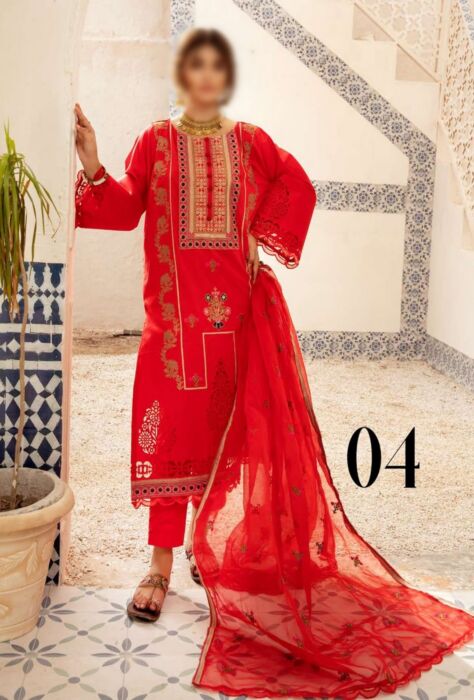 Blossom Exclusive Embroidered Lawn Collection D-04