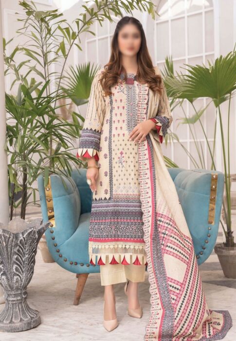 D 05 Emerald Premium Printed and Embroidered Lawn Collection