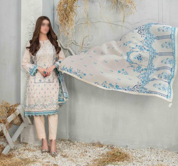 D 8637 Freya Embroidered Lawn Collection By Tawakkal Fabrics