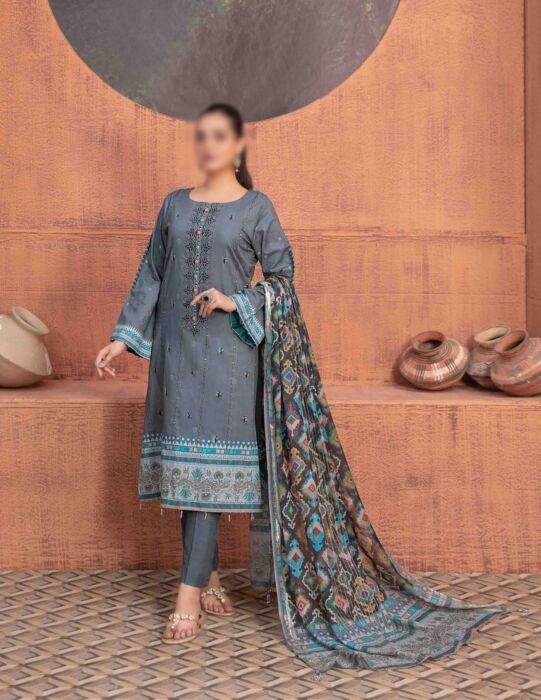 D 8893 SAAJA Embroidered Digital Printed Lawn Collection 2023