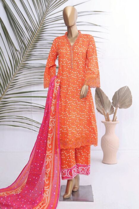 Design 04 Bin Saeed Embroidered Frocks With Cutwork Collection