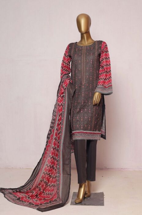 Design 06 Bin Saeed Lawn Embroidered 3 Pcs Collection V2