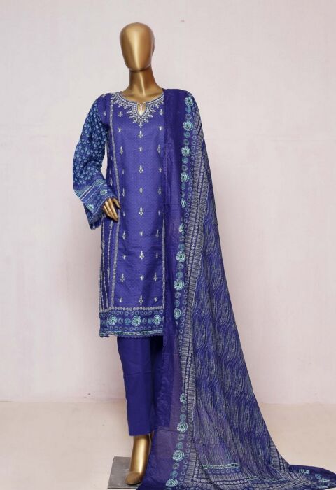 Design 11 Bin Saeed Lawn Embroidered 3 Pcs Collection V2