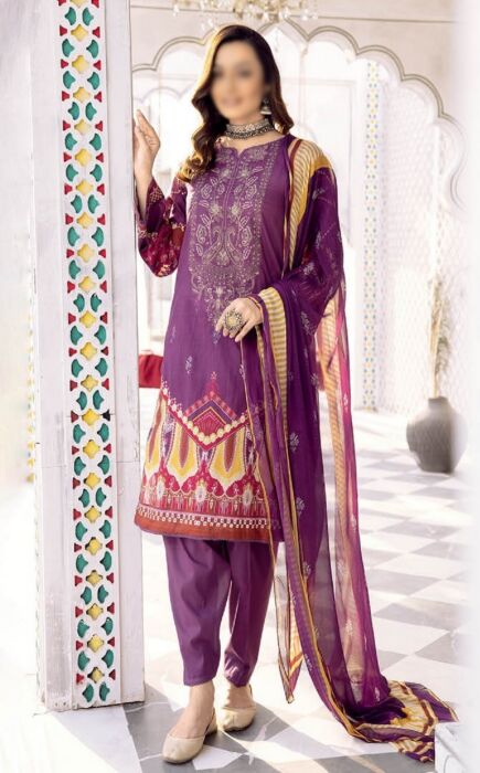 JH 402 Johra Icon Embroidered Digital Printed Lawn Collection