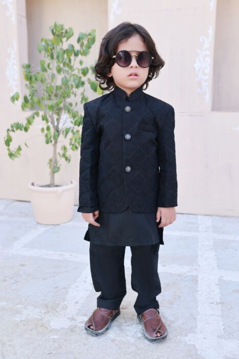 Exclusive Kids Prince Coat Collection - P-10 Black Prince coat
