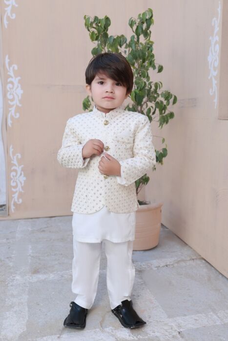 Exclusive Kids Prince Coat Collection - P-15 White Prince coat