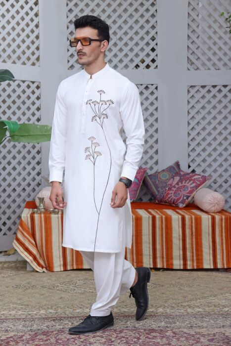 TGM Fancy Shalwar Kameez Spatial White