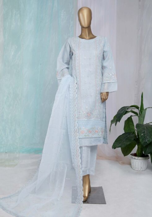 Zef 2010 Sky Blue Bin Saeed 3 piece Embroidered Formal Collection