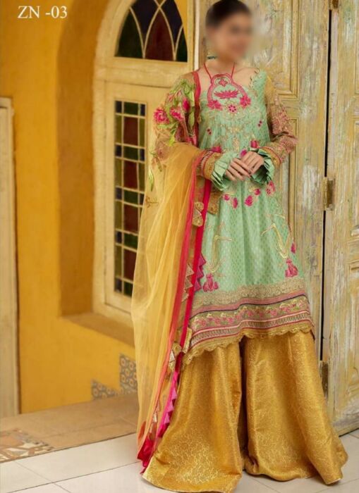 Asifa & Nabeel Unnstitched Festive Collection'20 D-ZN 03
