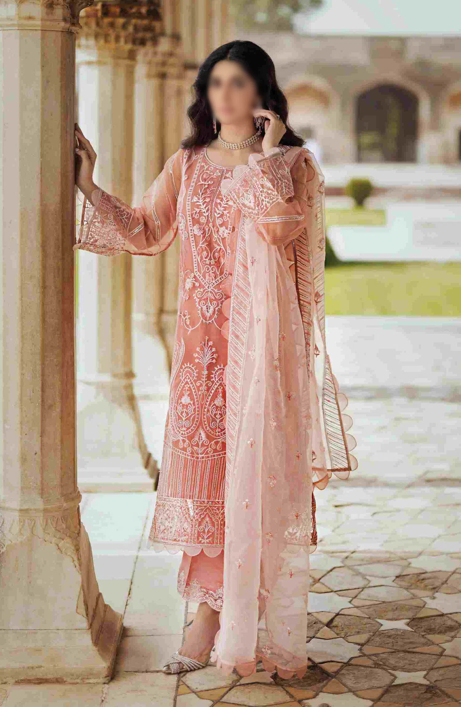 Tahra Unstitch Formal collection by Zainab Chottani - D-07 ROUSHANEY