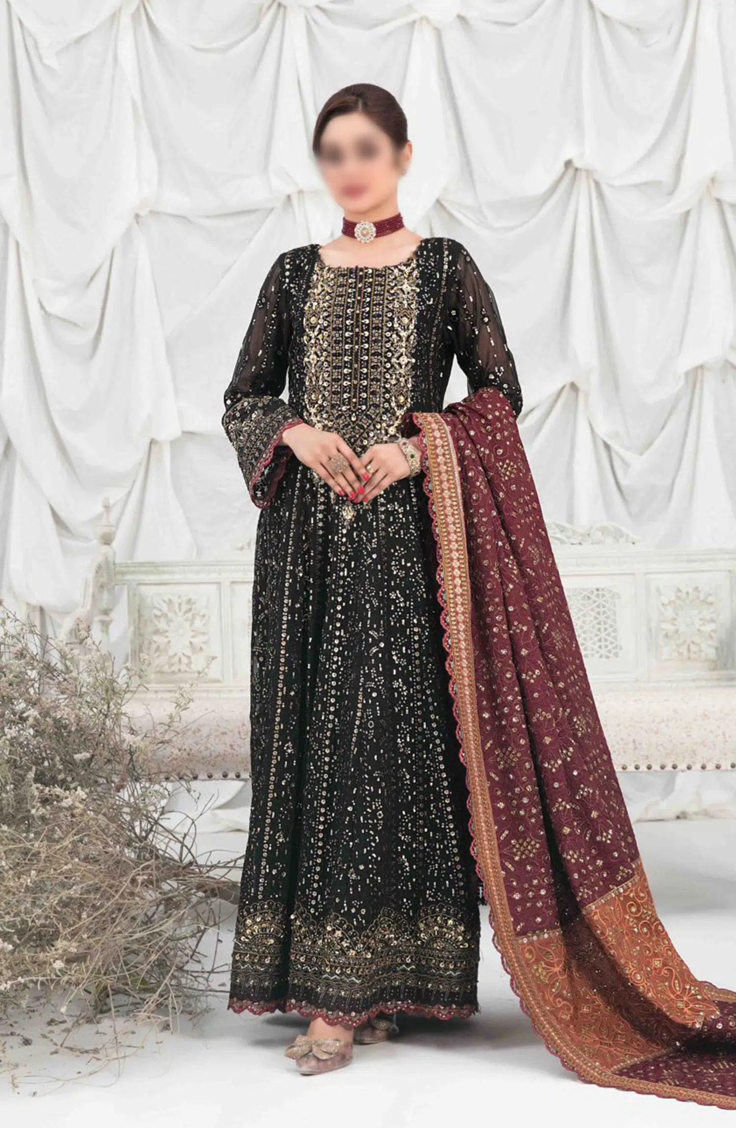 MEHARZAD New Fancy Heavy Embroidered Maxi - Embroidered Lavish Dupatta Collection 2024 - D 1364
