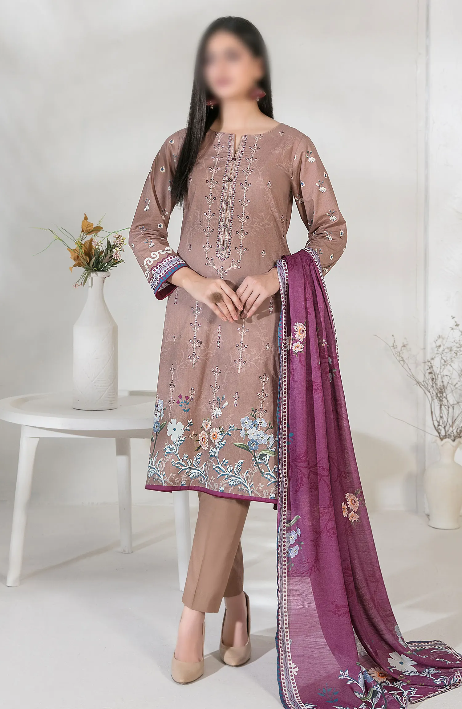 Pari Naaz - Embroidered Digital Printed Lawn Collection - D-2044