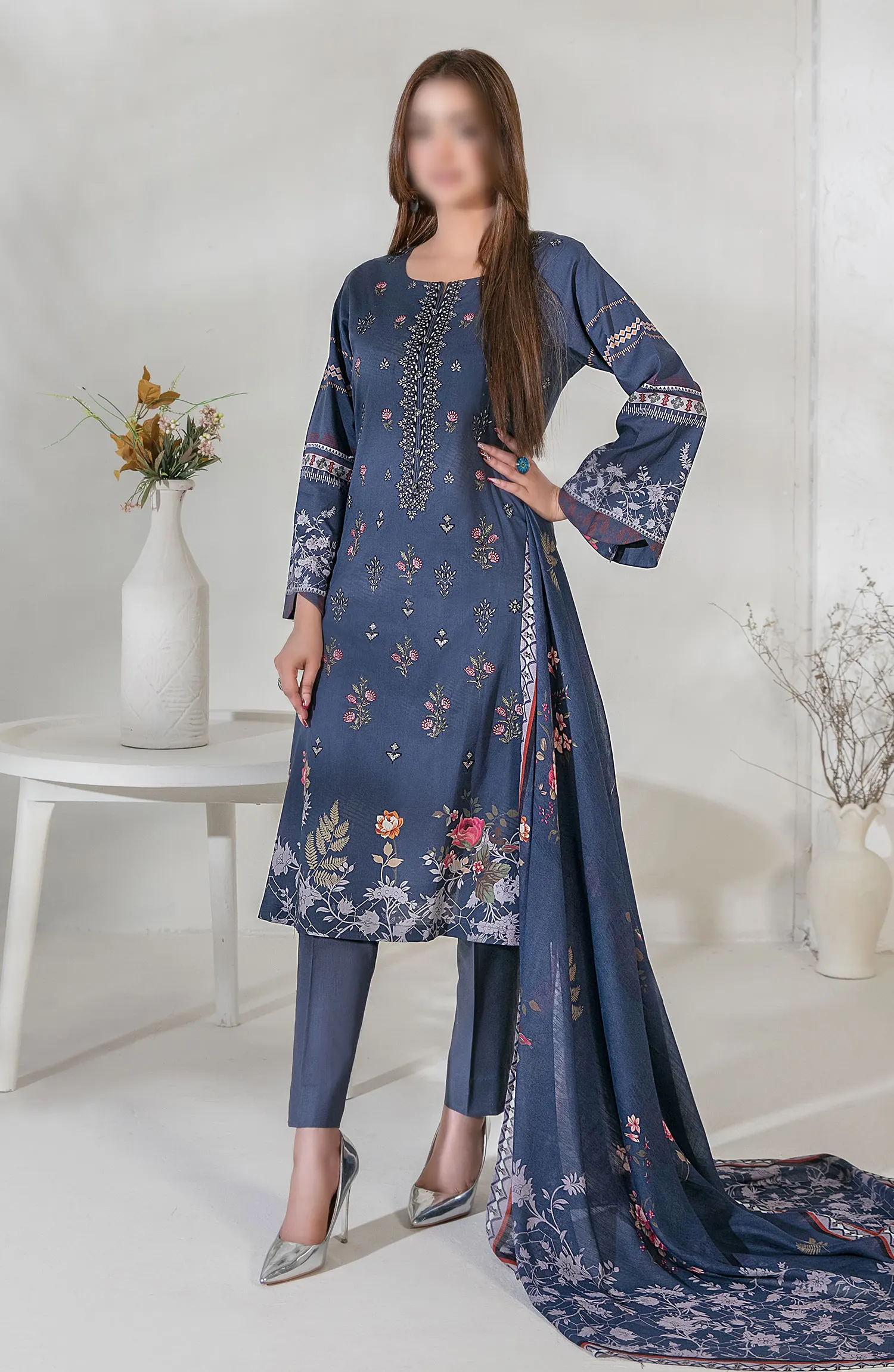 Pari Naaz - Embroidered Digital Printed Lawn Collection - D-2045