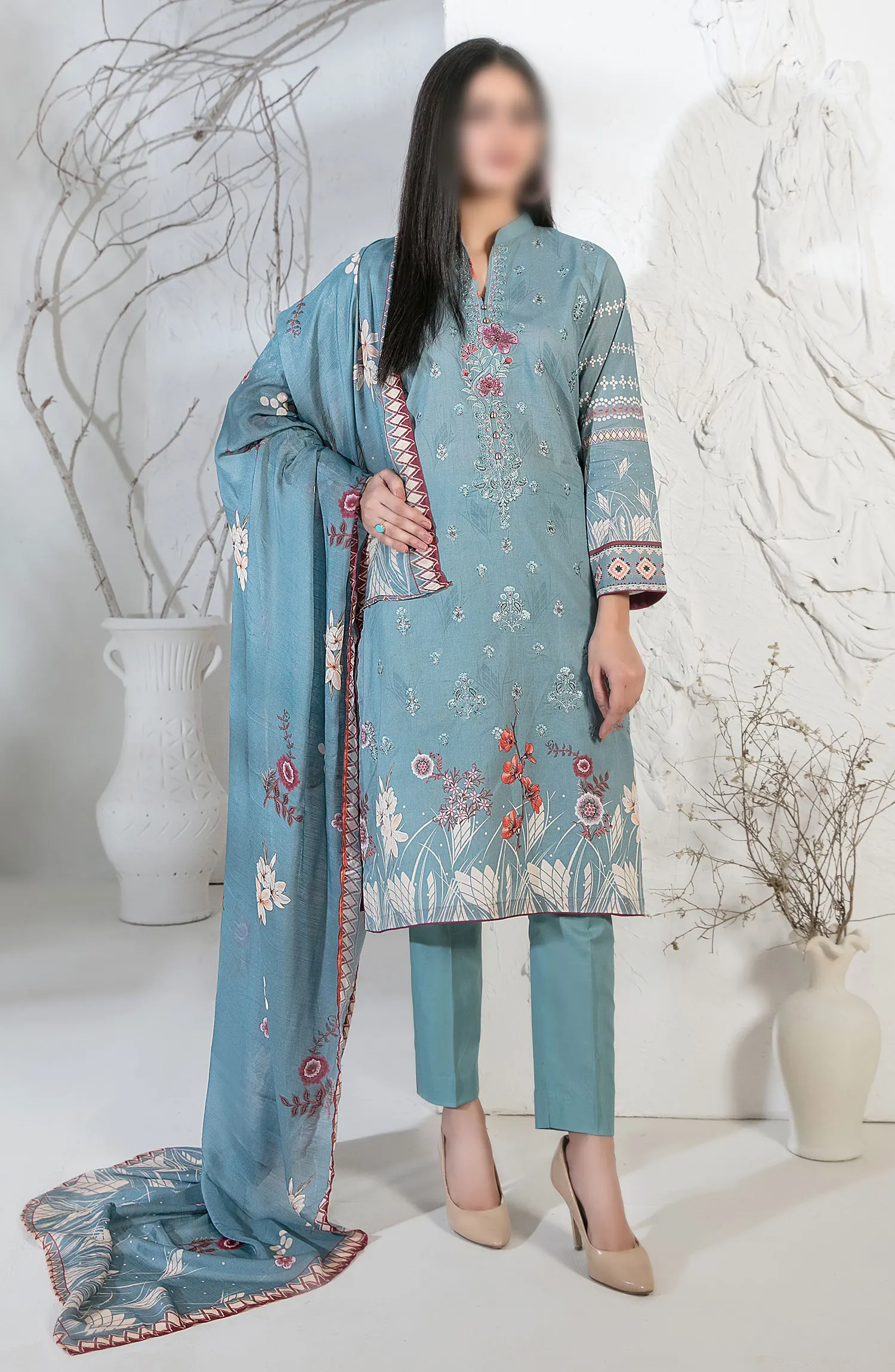 Pari Naaz - Embroidered Digital Printed Lawn Collection - D-2047