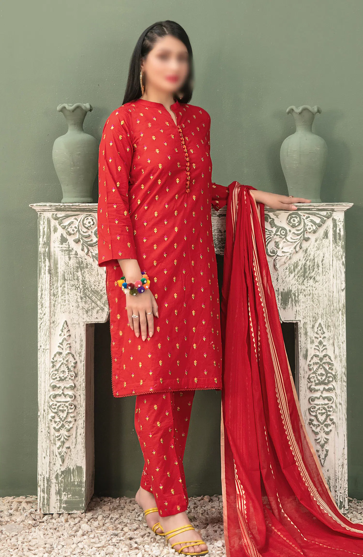 Clemira - Stitched Embroidered Cotton 3pcs Collection 2024 - D 2063