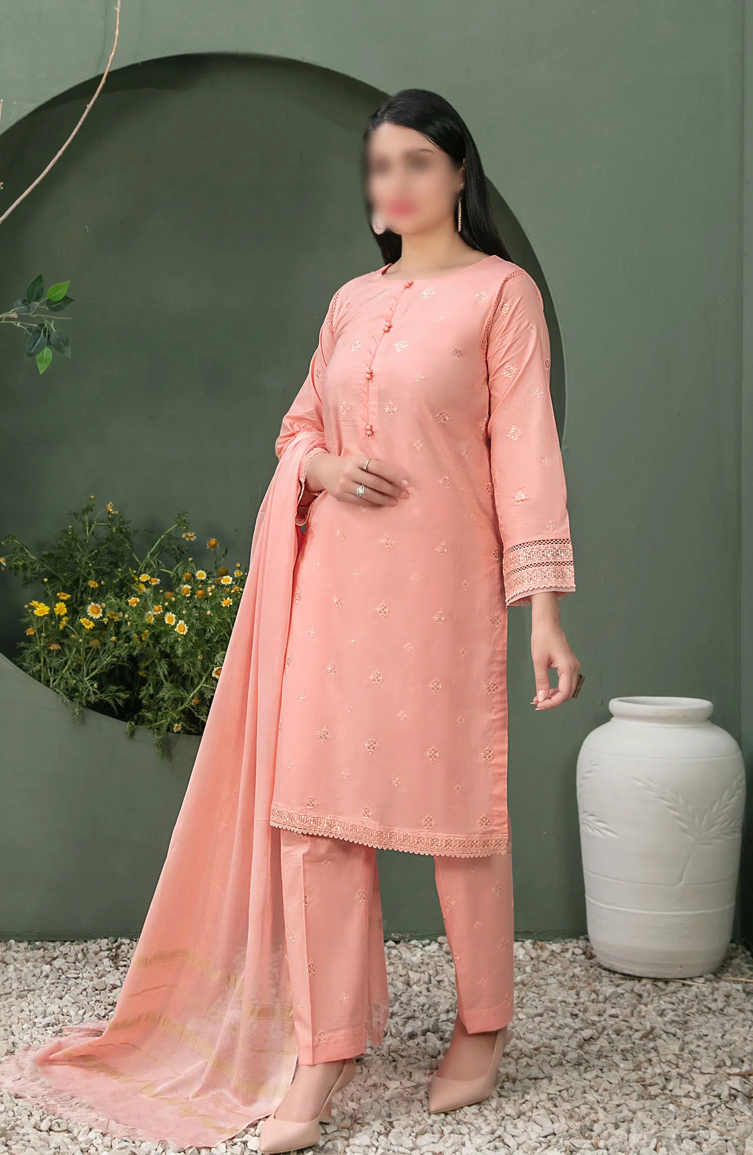 Clemira - Stitched Embroidered Cotton 3pcs Collection 2024 - D 2066