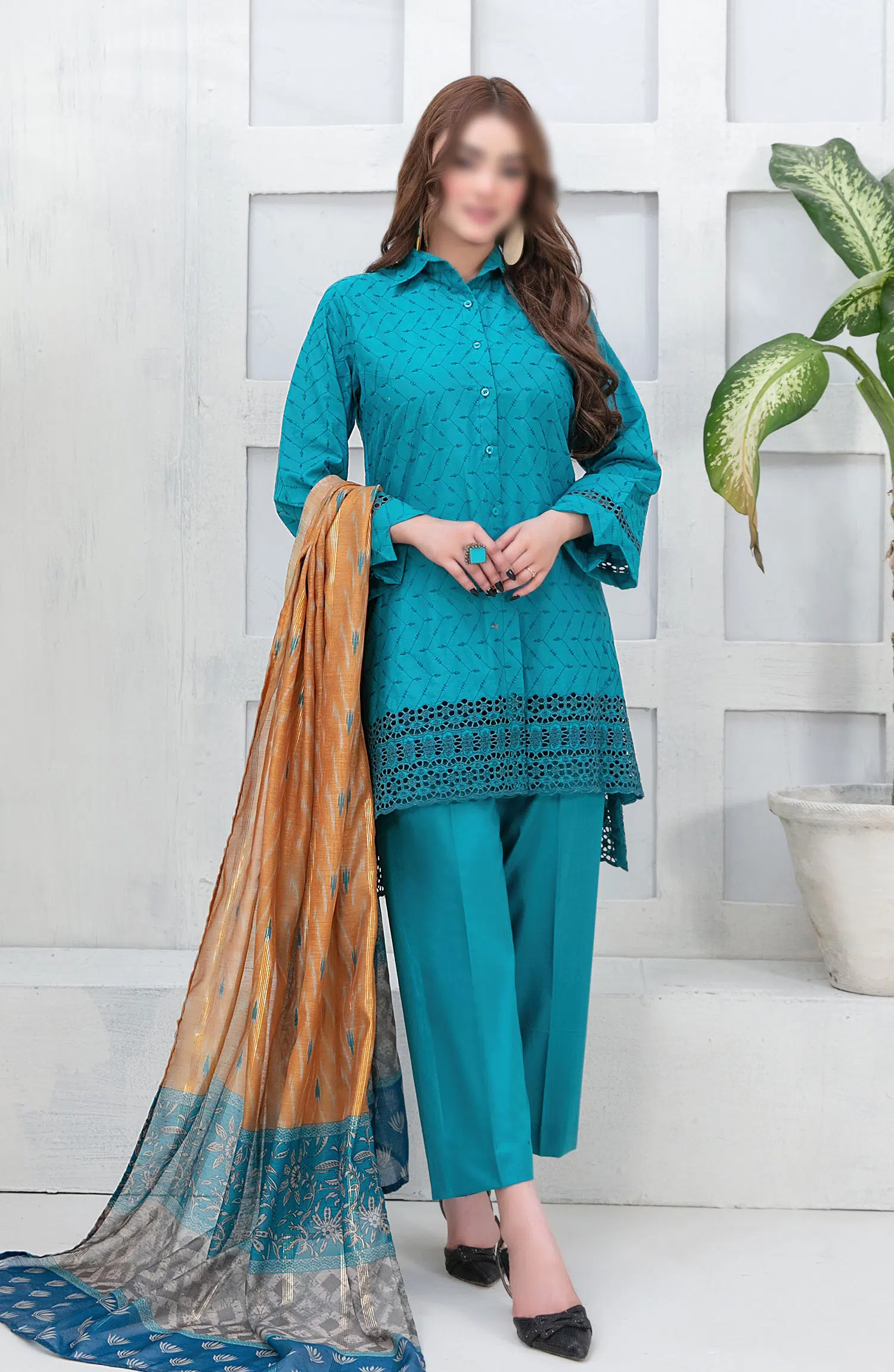 Pegah Schiffli Embroidered Cotton Collection - D 2144