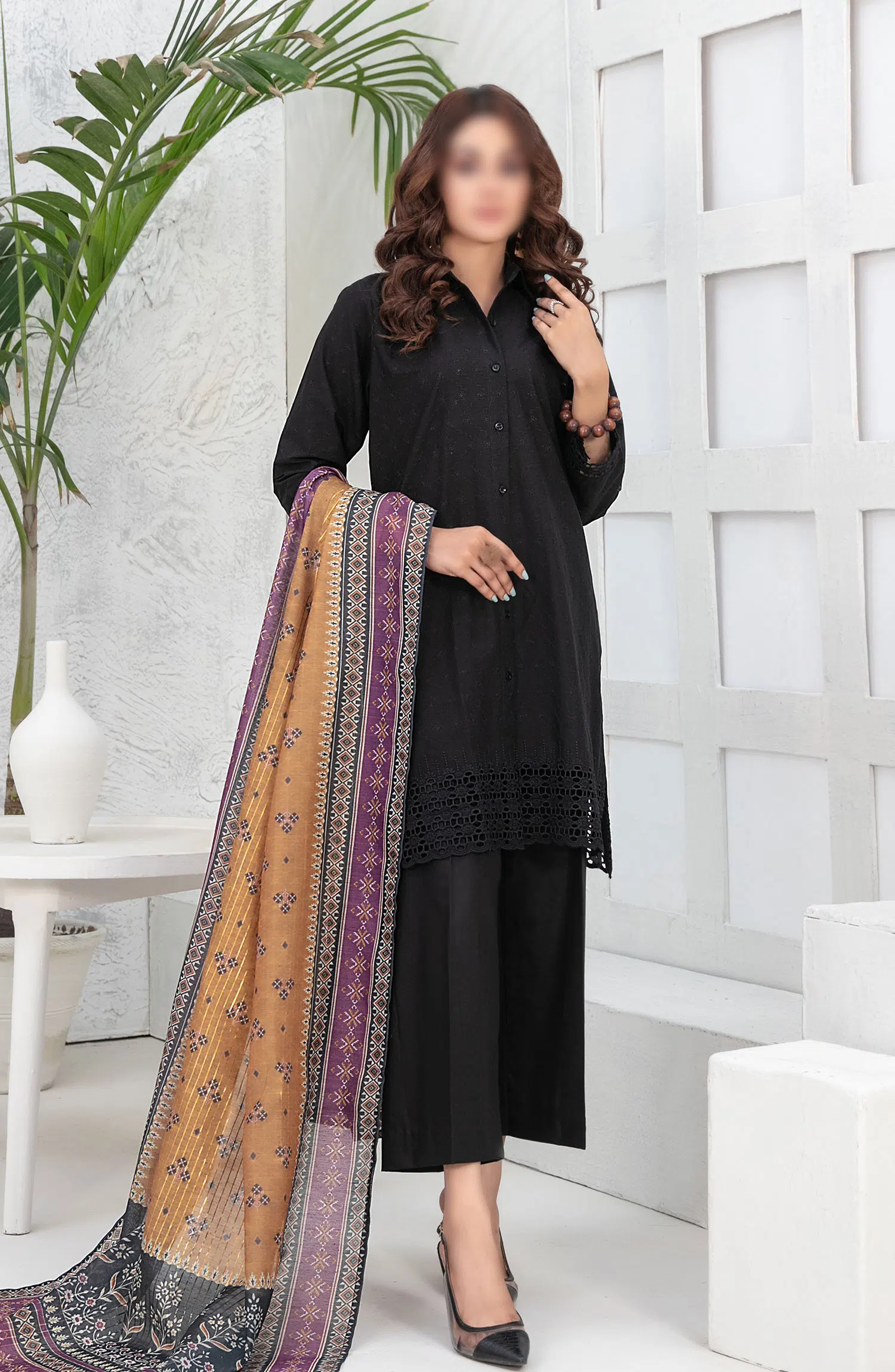 Pegah Schiffli Embroidered Cotton Collection - D 2146