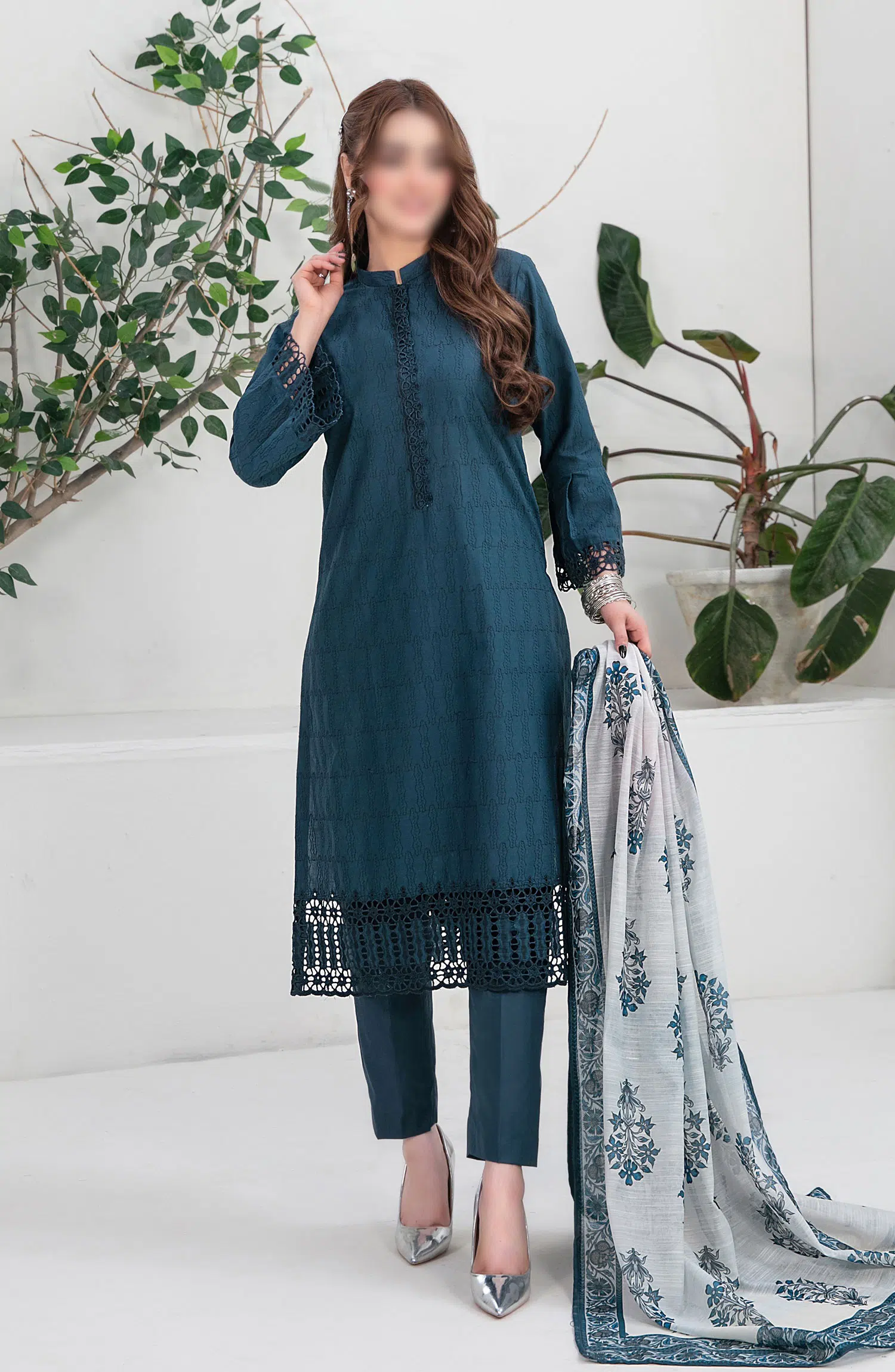 Pegah Schiffli Embroidered Cotton Collection - D 2151