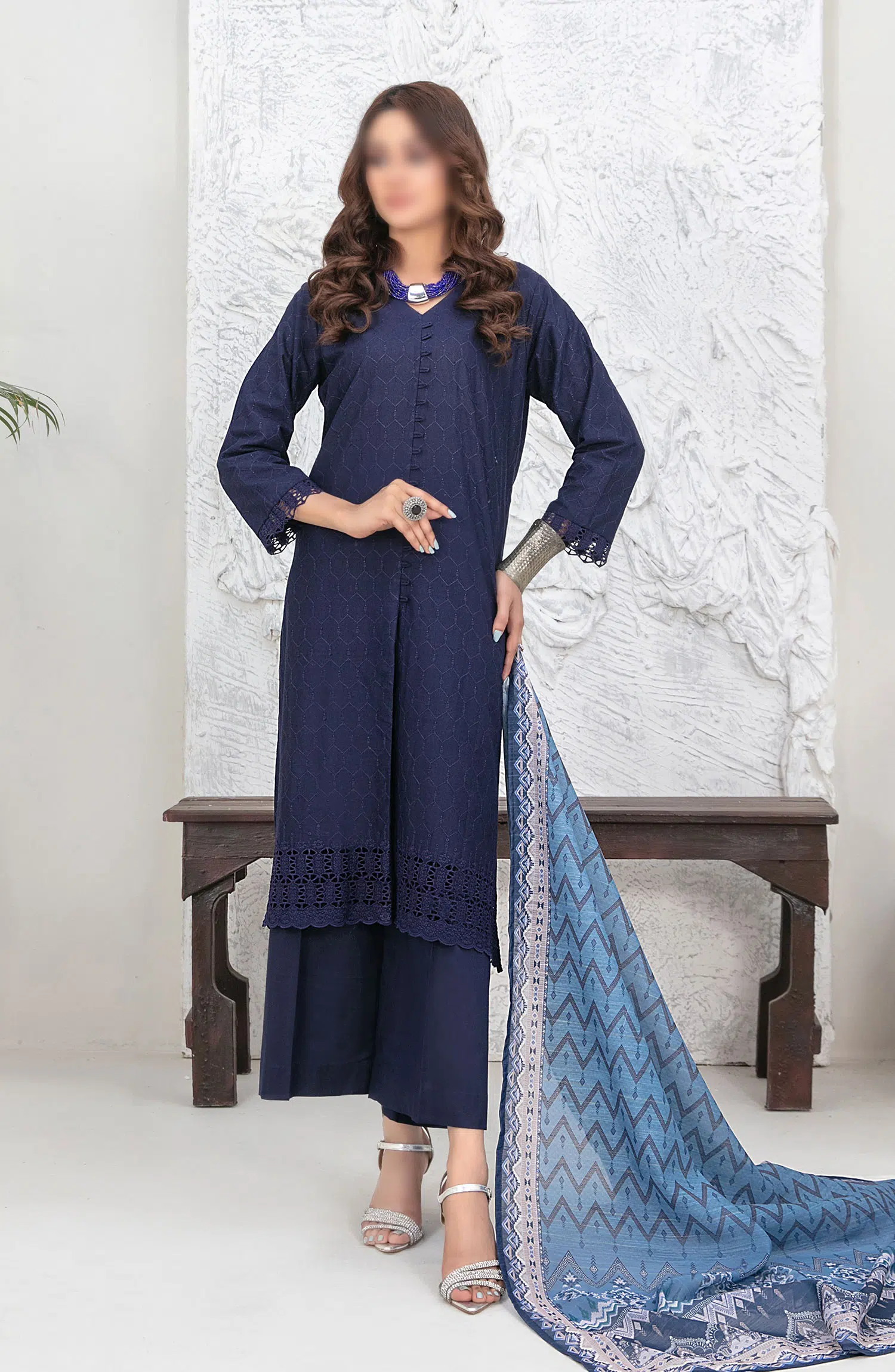 Pegah Schiffli Embroidered Cotton Collection - D 2153