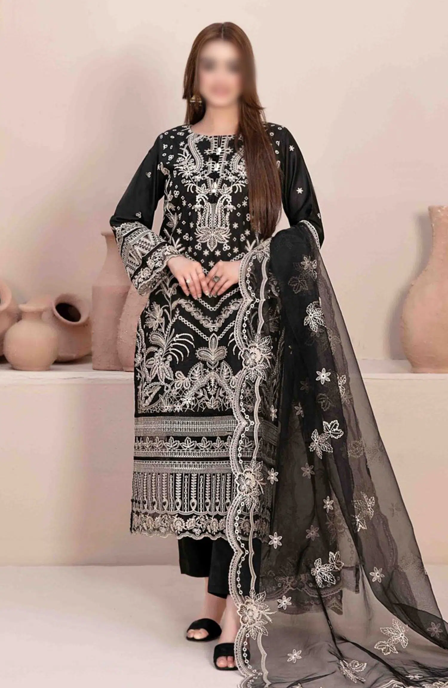 LEMA Fancy Heavy Embroidered Lawn Collection 2024 - D 2168
