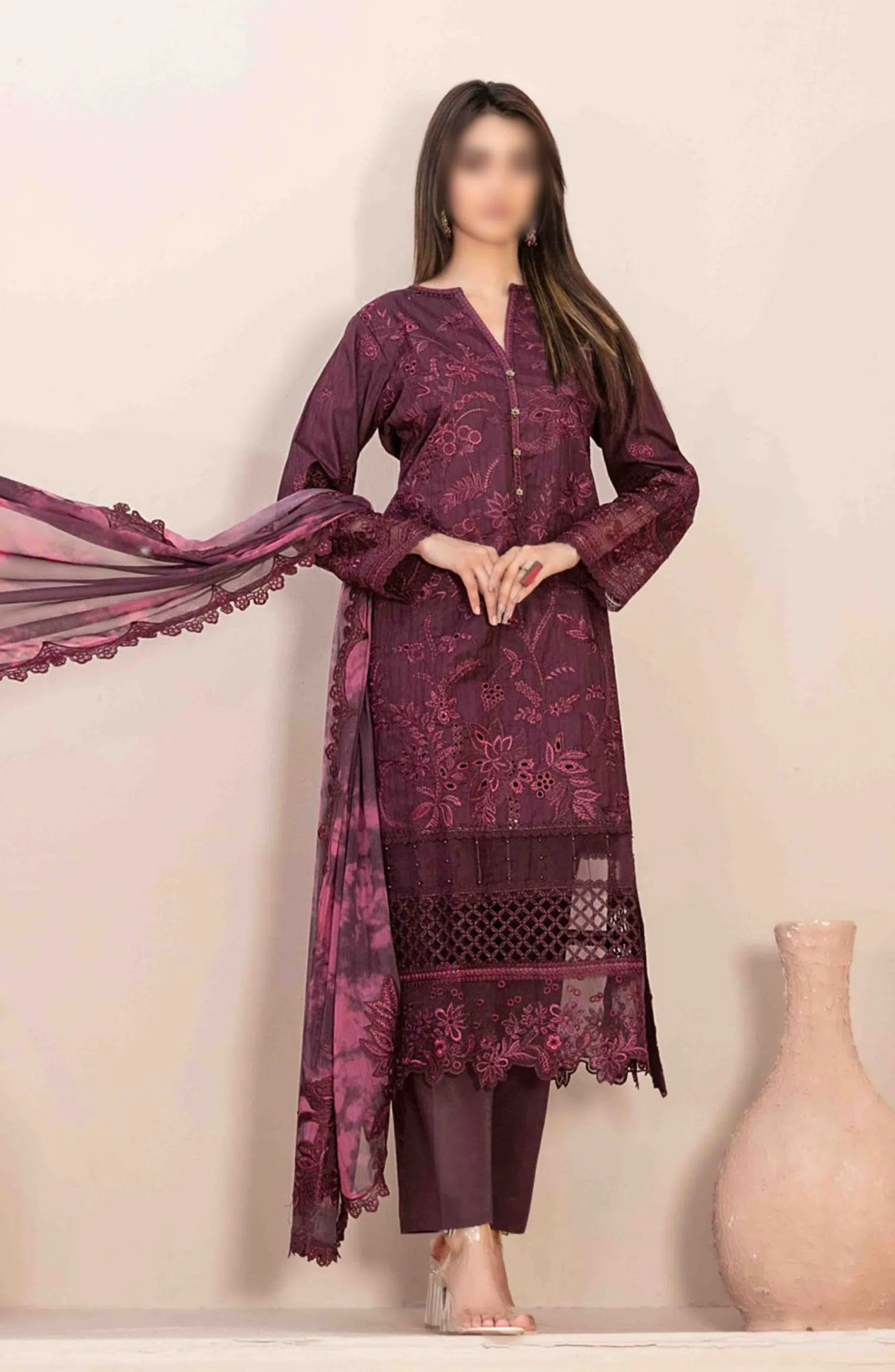 LEMA Fancy Heavy Embroidered Lawn Collection 2024 - D 2170