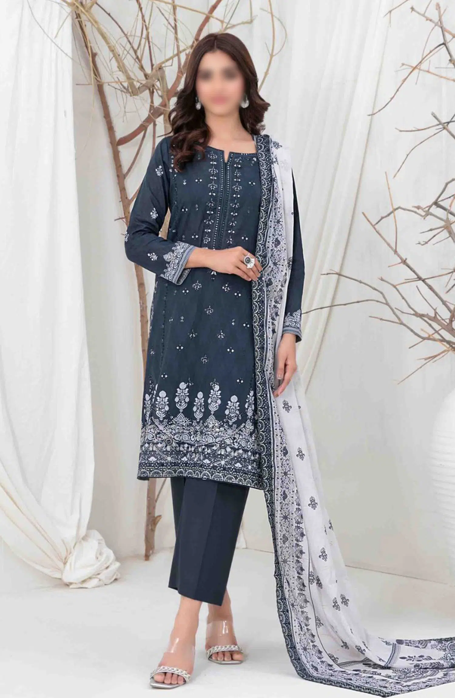 Lamiyah - Embroidered Digital Printed Lawn Collection 2024 - D 2458