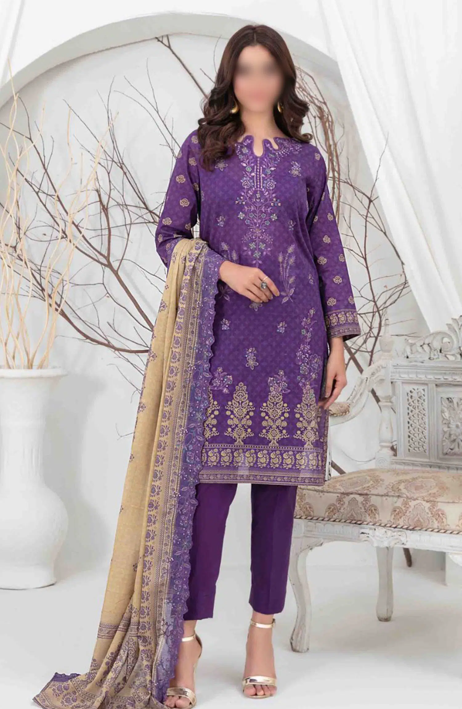Lamiyah - Embroidered Digital Printed Lawn Collection 2024 - D 2465