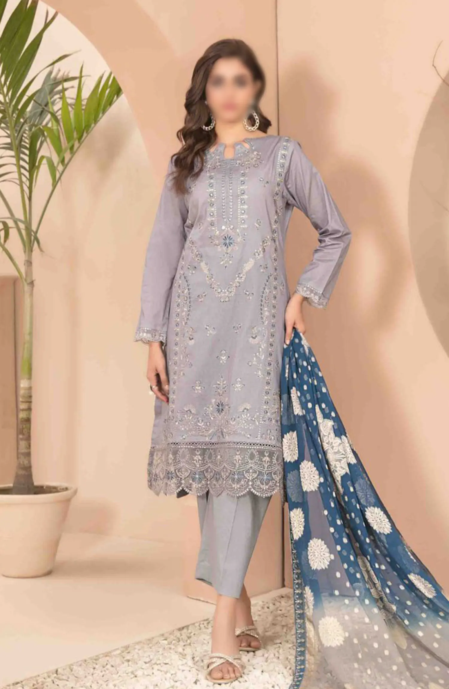 Narina - Embroidered Digital Printed Lawn Collection By Tawakkal Fabrics - D 2475