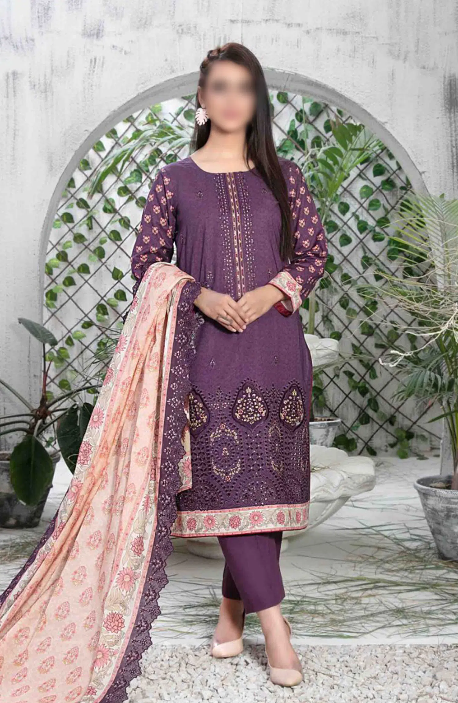 BADEAH Embroidered Digital Printed Lawn Collection 2024 - D-2613