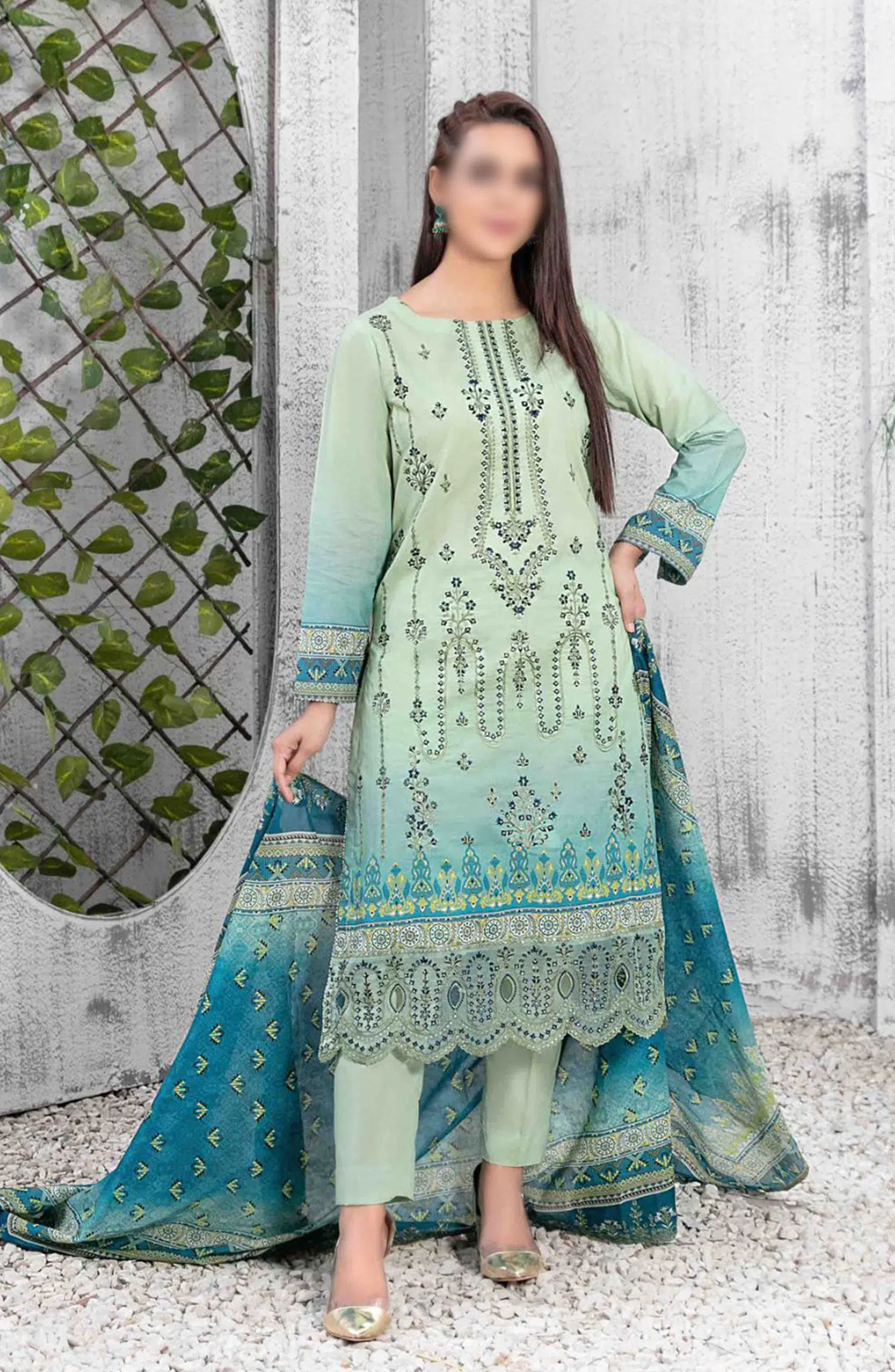 BADEAH Embroidered Digital Printed Lawn Collection 2024 - D-2615
