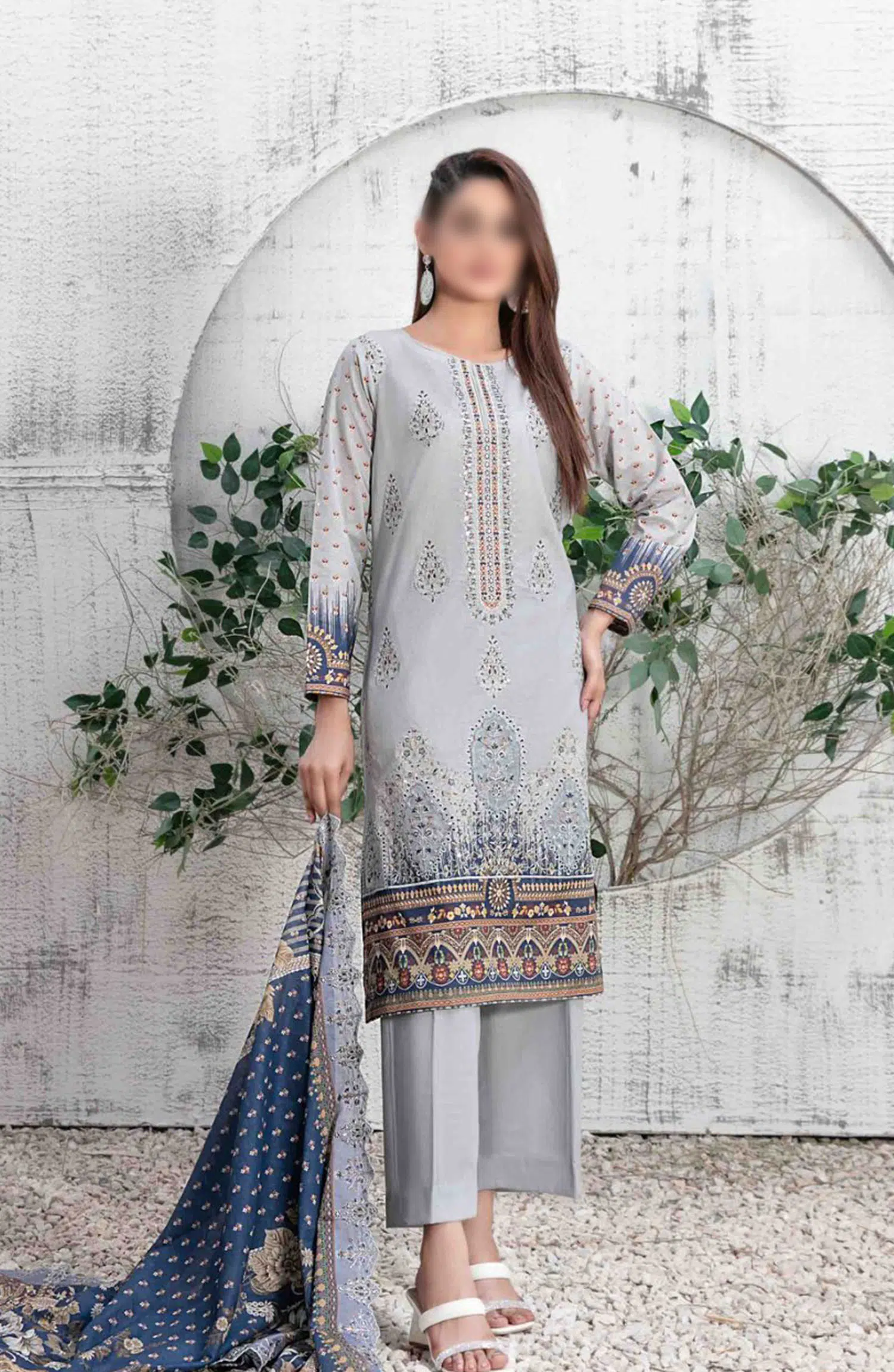 BADEAH Embroidered Digital Printed Lawn Collection 2024 - D-2617