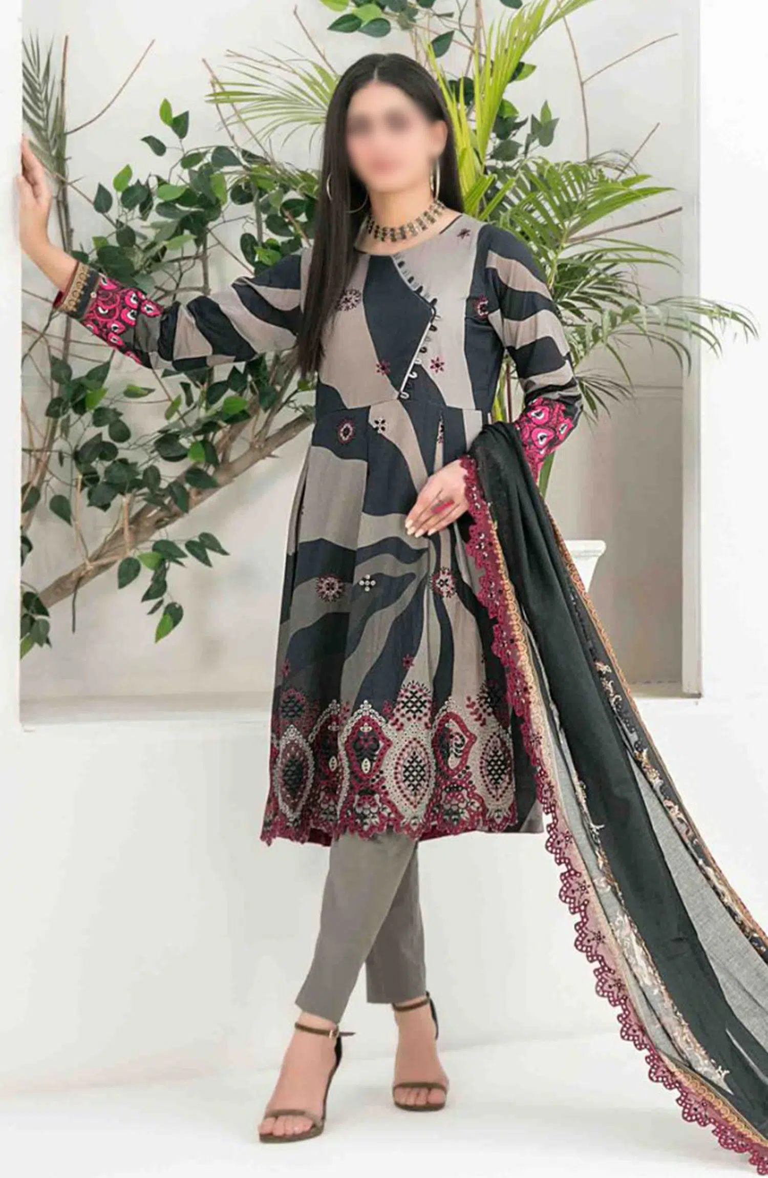 BADEAH Embroidered Digital Printed Lawn Collection 2024 - D-2619