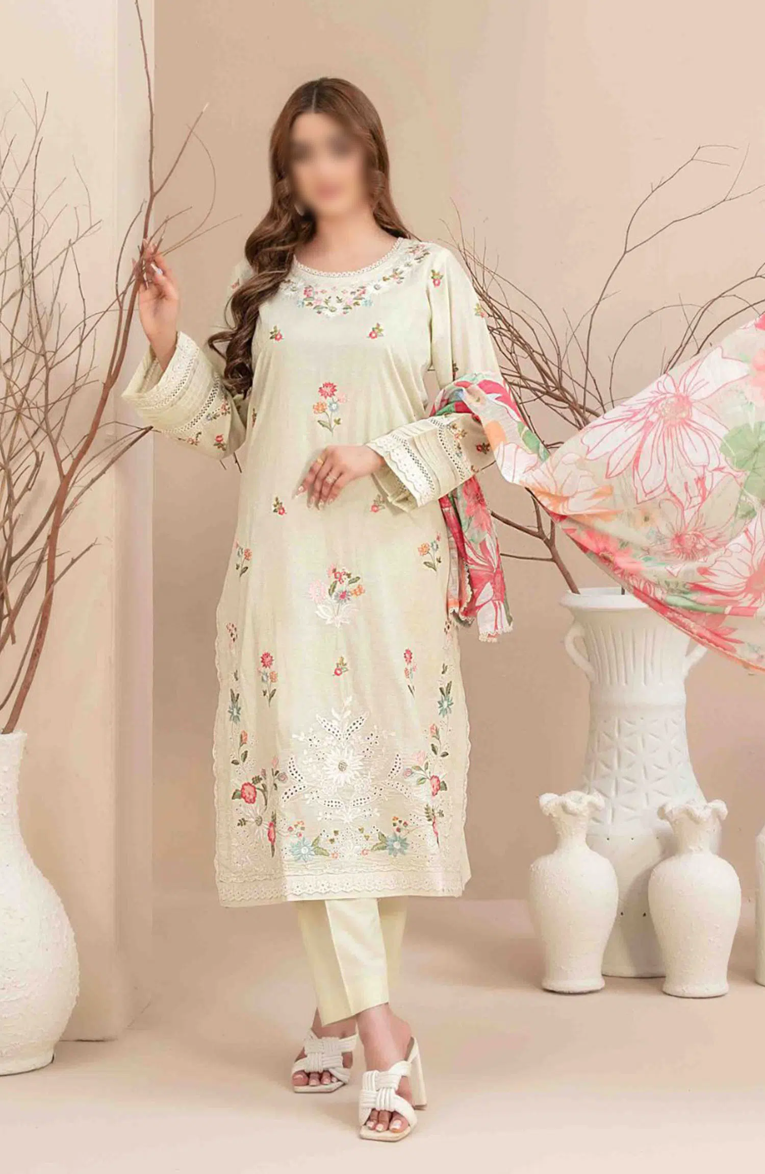 Mahlaa VOL I - Stitched Embroidered Lawn Collection - D 2781