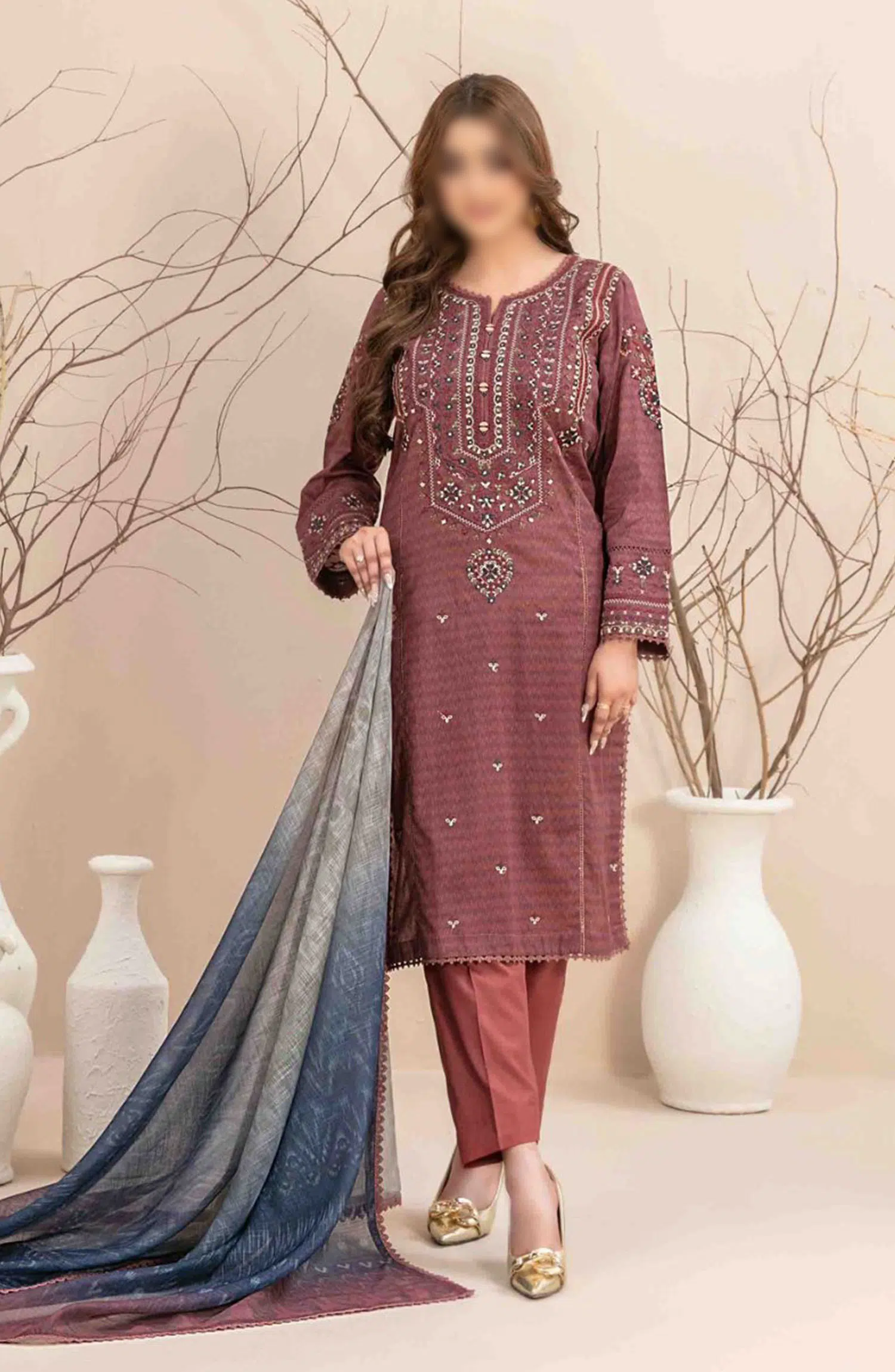 Mahlaa VOL I - Stitched Embroidered Lawn Collection - D 2788
