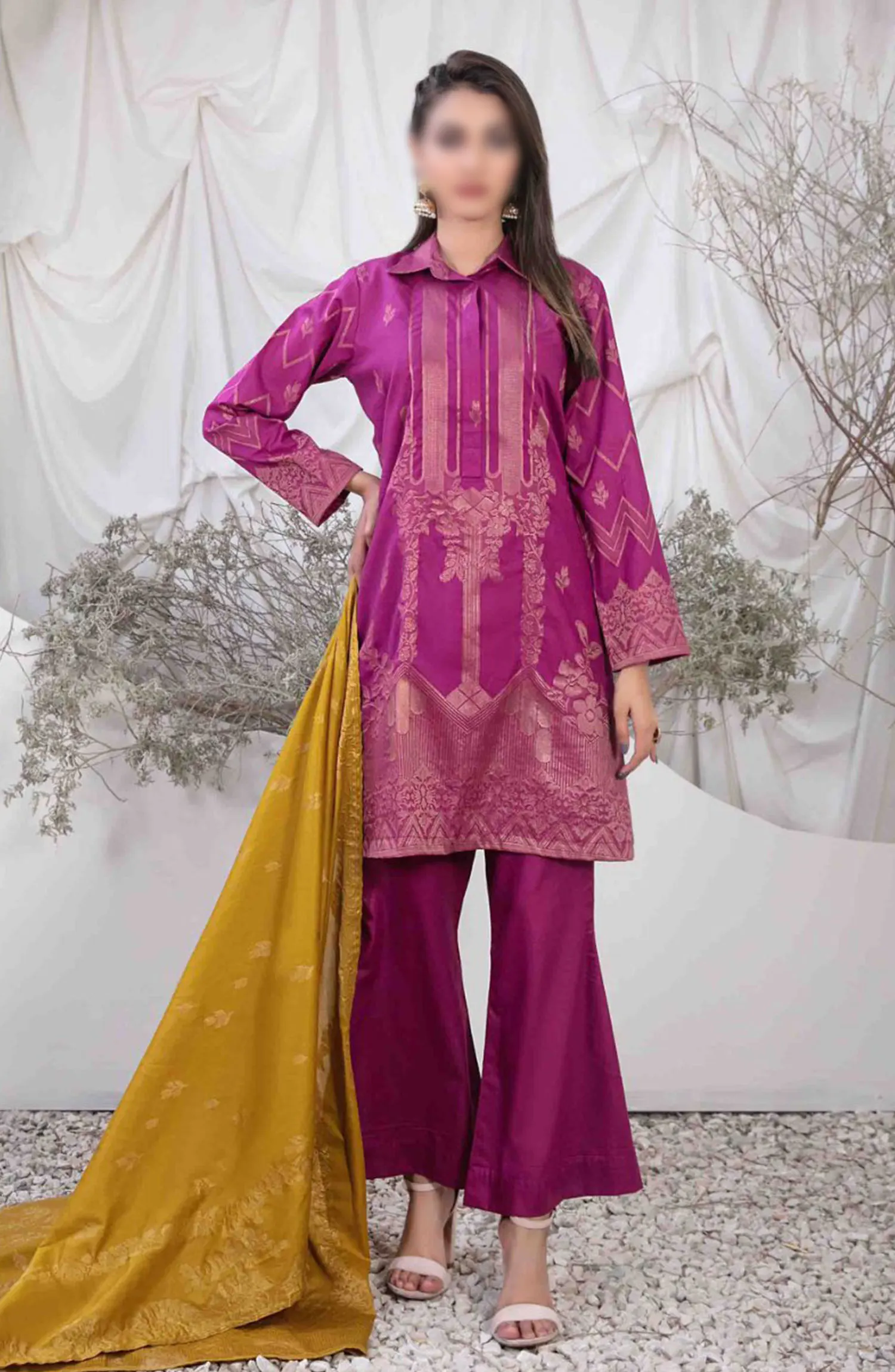 Ifsha - Lawn Broshia Banarsi 3pcs Collection By Tawakkal Fabrics - D 2791
