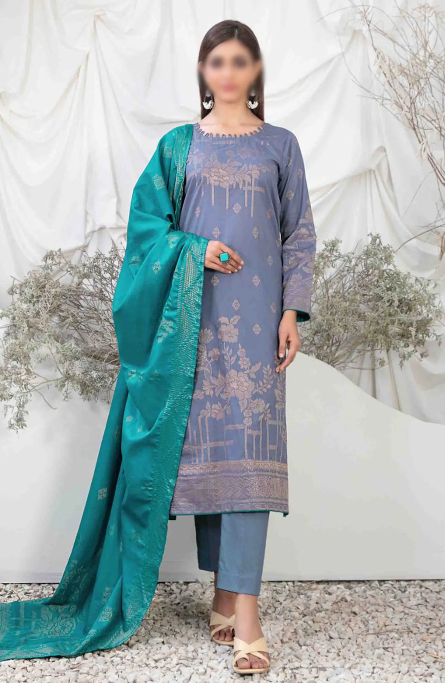 Ifsha - Lawn Broshia Banarsi 3pcs Collection By Tawakkal Fabrics - D 2798
