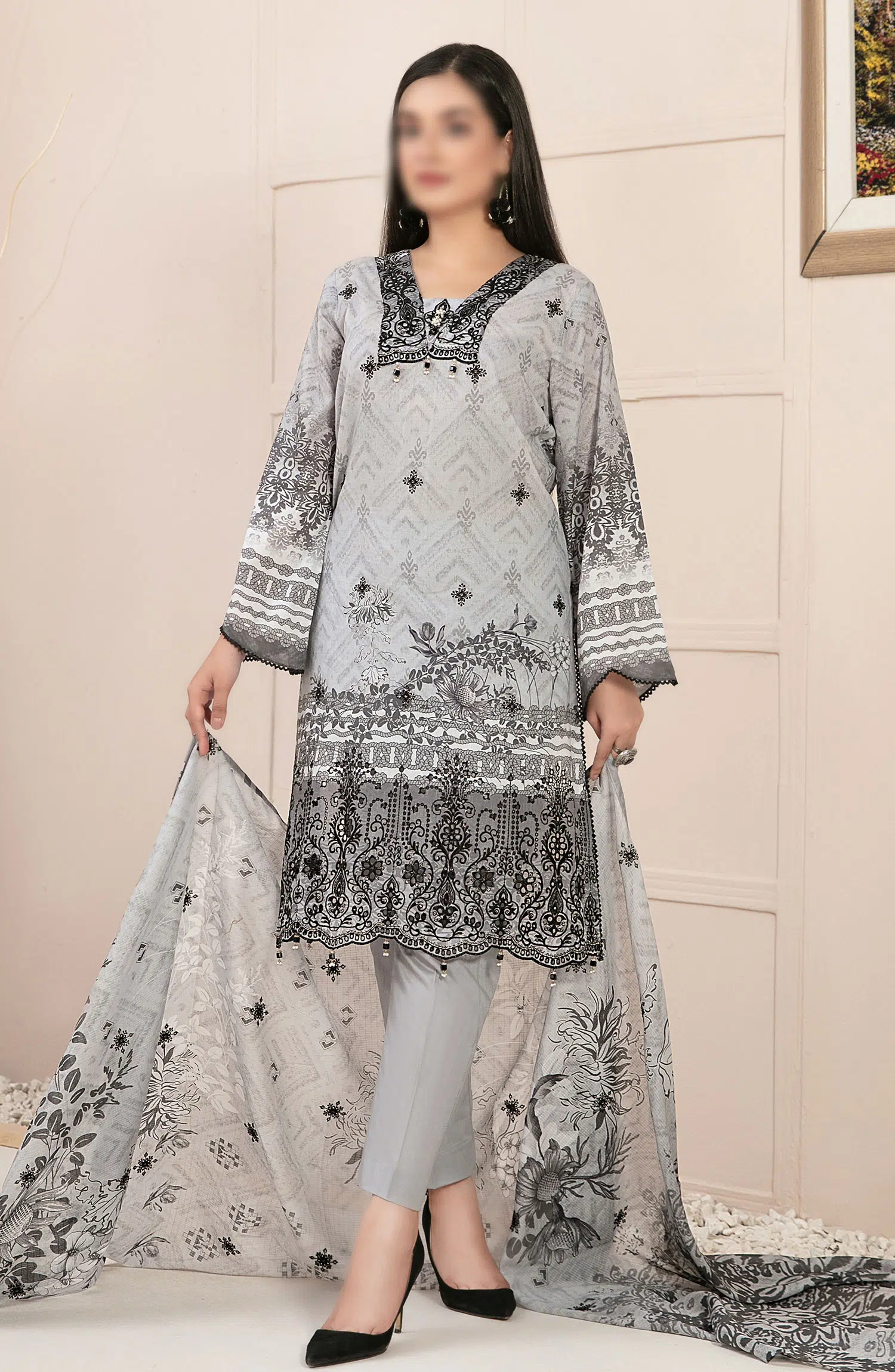 Roha -Embroidered Digital Lawn Collection By Tawakkal Fabrics - D 9322