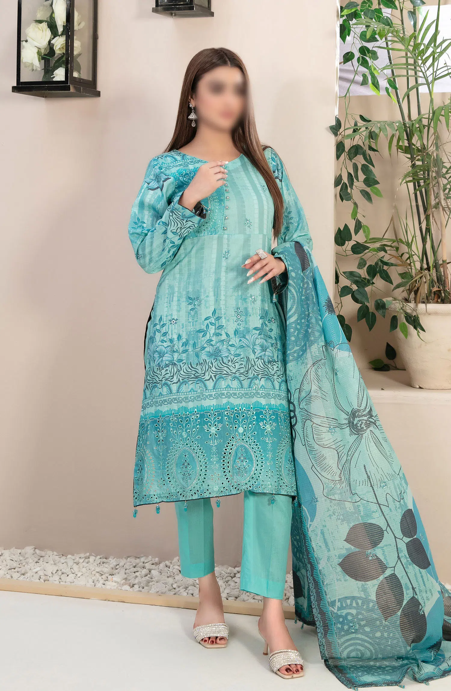 Roha -Embroidered Digital Lawn Collection By Tawakkal Fabrics - D 9326