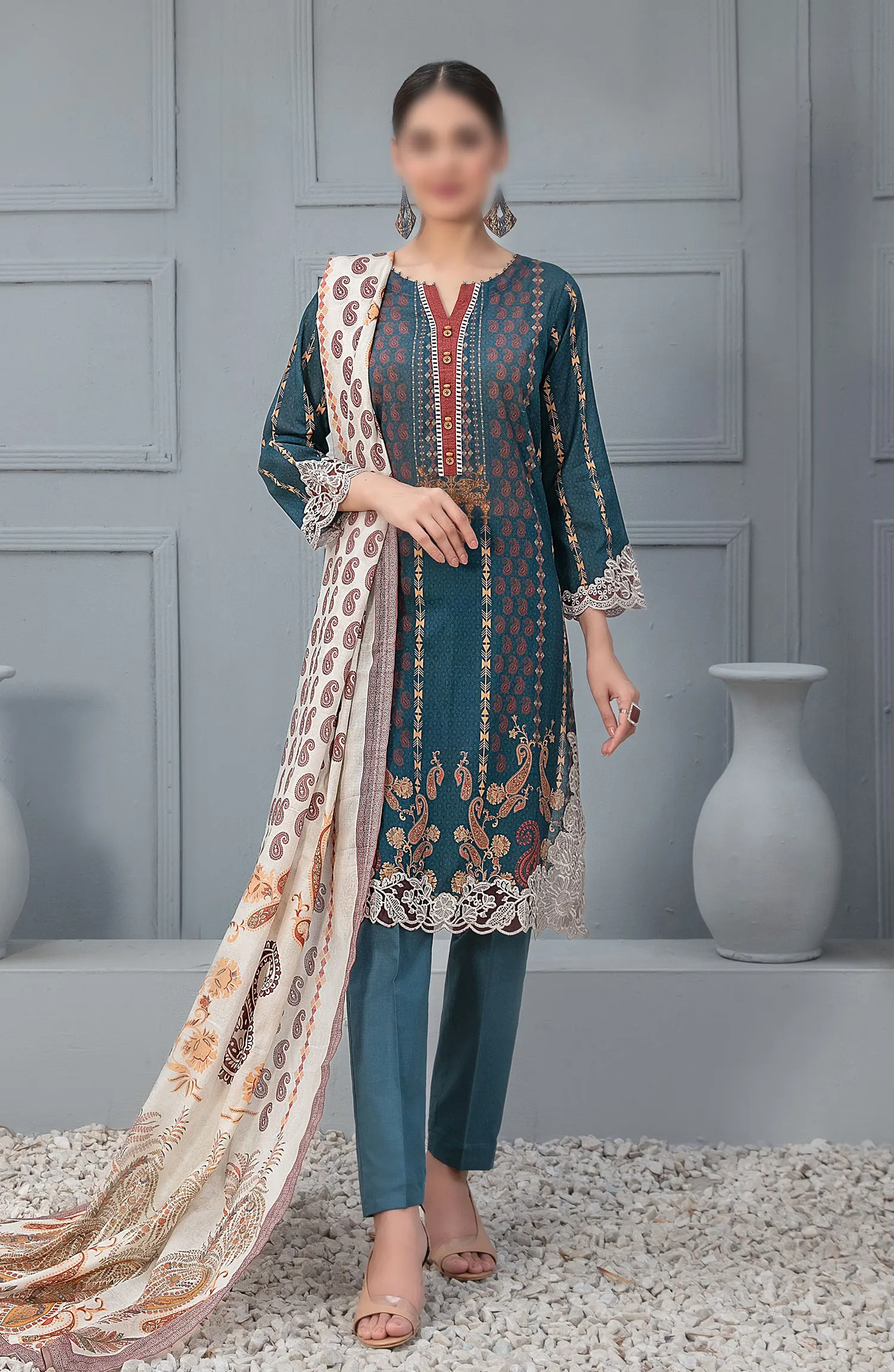 Cloite - Stitched Embroidered Digital Lawn Collection 2024 - D-9432